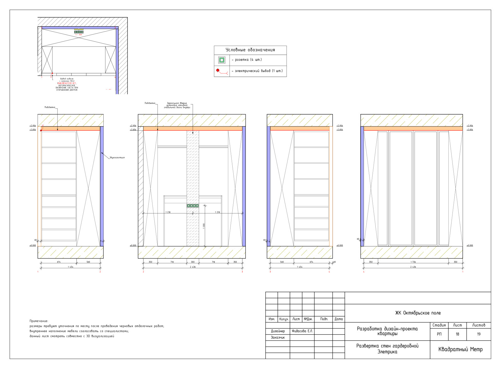 Дизайн-проект квартиры в ЖК Октябрьское поле 36 м2