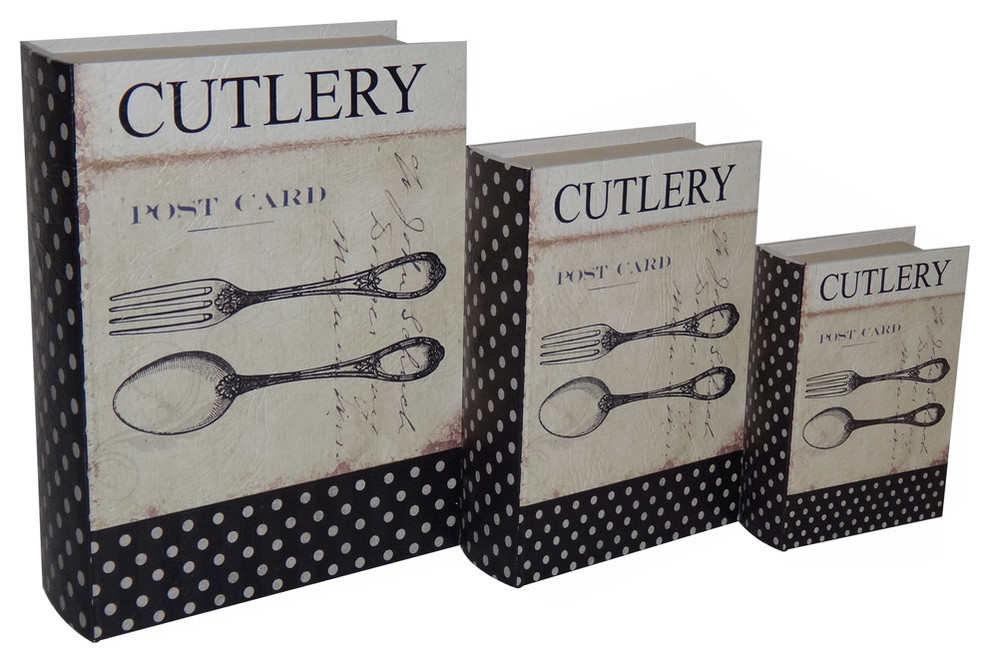Cutlery Polka Dot Book Boxes, Set of 3