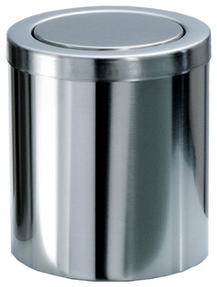 Round Extra Small Coutertop Wastebasket With Swing Lid Chrome Round Extra Small Coutertop Wastebasket With Swing Lid Chrome Contemporary Wastebaskets By Agm Home