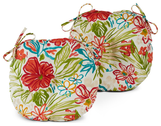 15-inch Round Outdoor Bistro Chair Cushion (Set of 2), Breeze