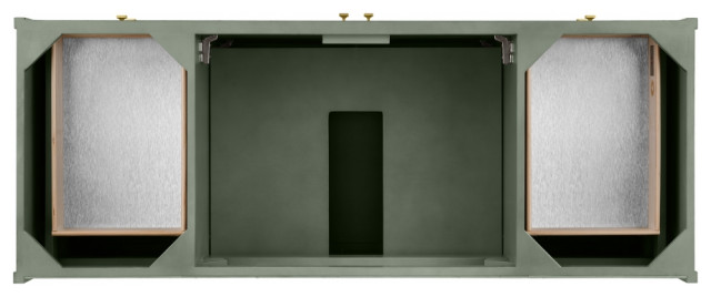 60 Inch Modern Farmhouse Green Single Sink Bathroom Vanity Quartz ...