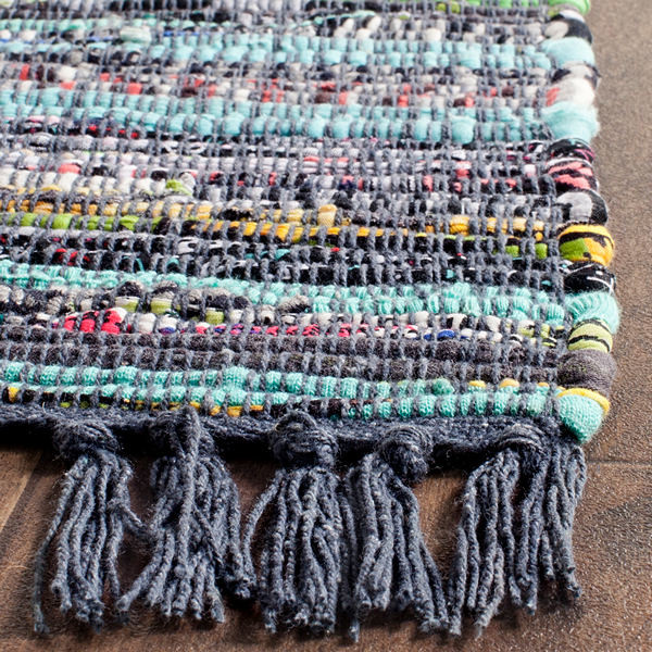 2 String Rag Rug Safavieh Rag Rug Rar121C Rug, Ink/Multi, 2'0