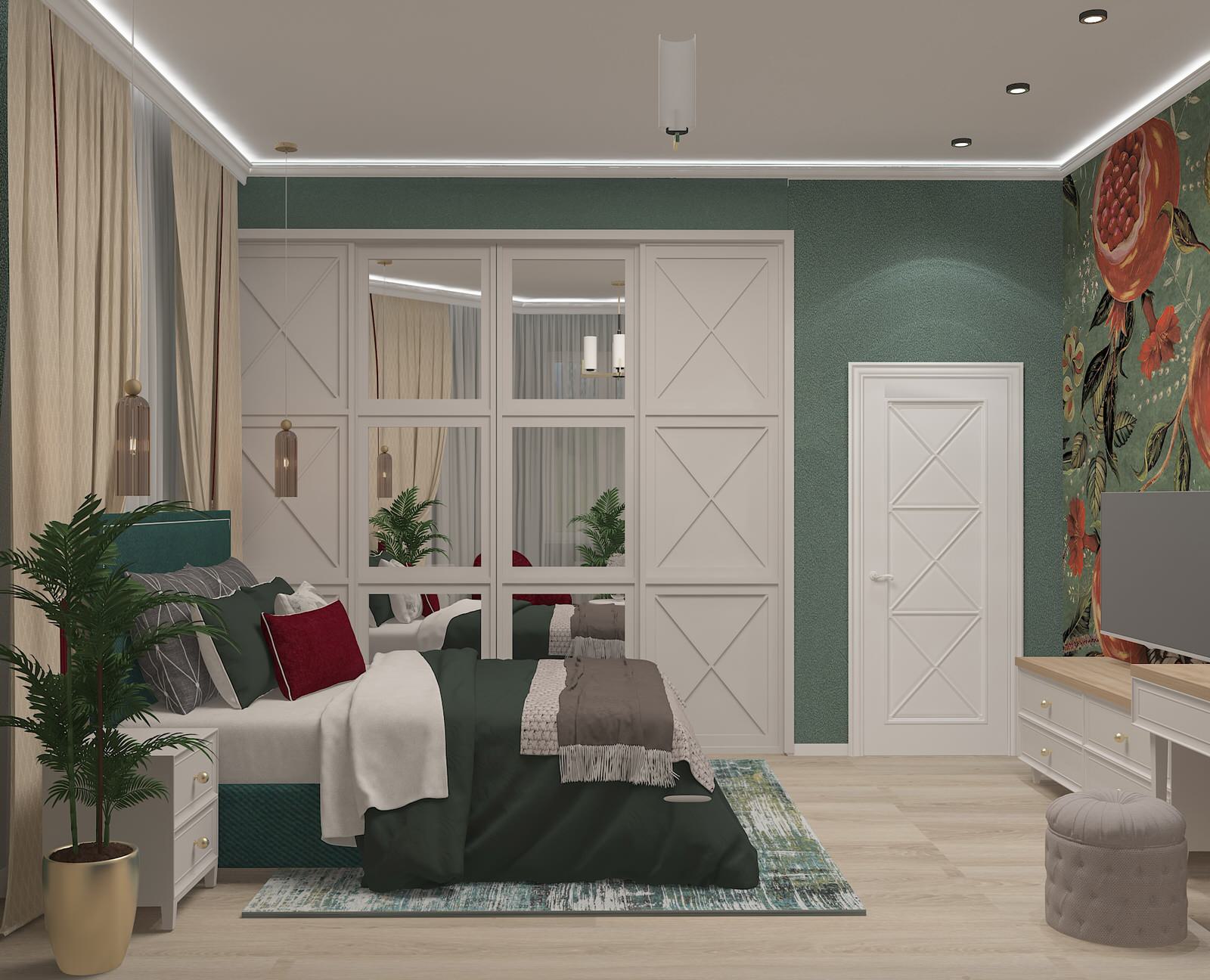 спальня с гранатами