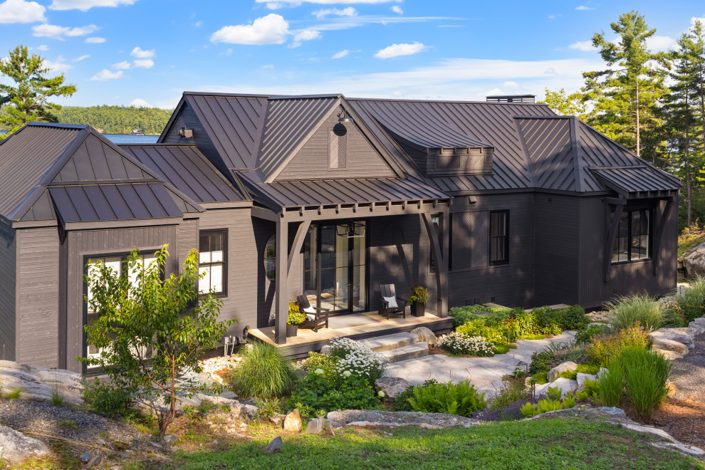 Example of a transitional exterior home design in Toronto