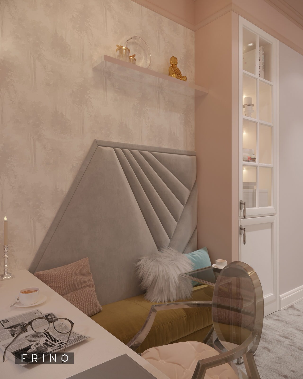 Женский кабинет в проекте "Жемчужная река". Студия  FRINO