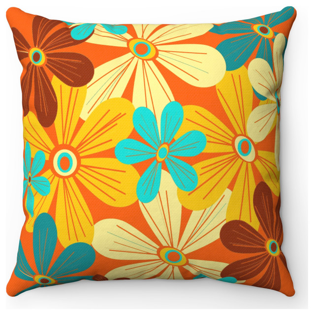 Mid Century Modern Floral Outdoor Pillow Midcentury Outdoor Cushions And Pillows by Crash