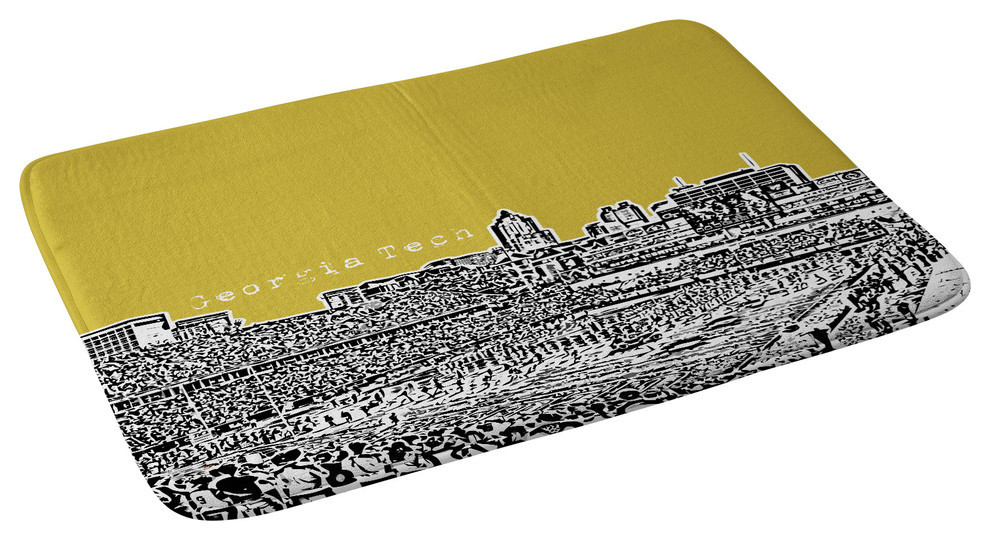 Bird Ave Tech Yellow Memory Foam Bath Mat, 34"x21" Contemporary Bath Mats by Deny