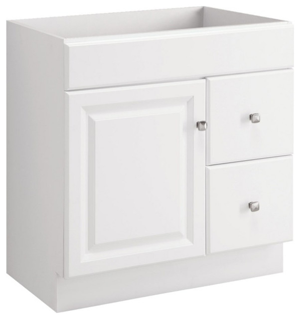 Wyndham Ready to Assemble Wood Vanity Without Top in White 30