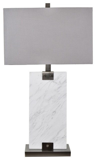 white marble table lamp