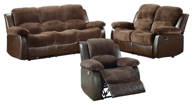 3 Piece Ciabola Set Double Recliner Sofa Love Seat Chair
