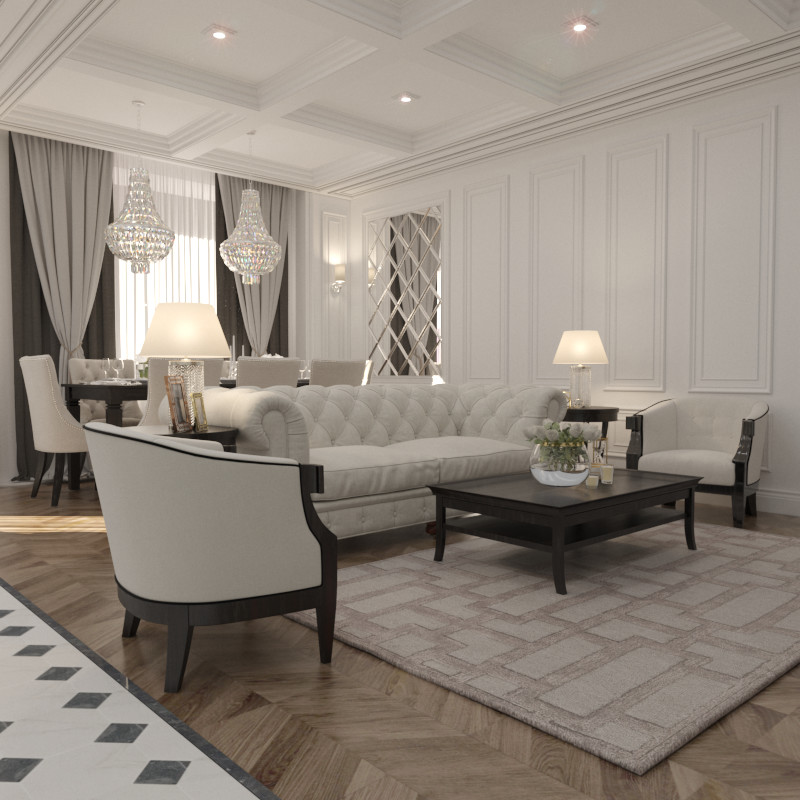 Двухкомнатная квартира в классическом стиле