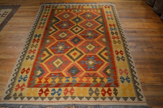 Tribal Afghan Oriental Rug, 5'x6'9"