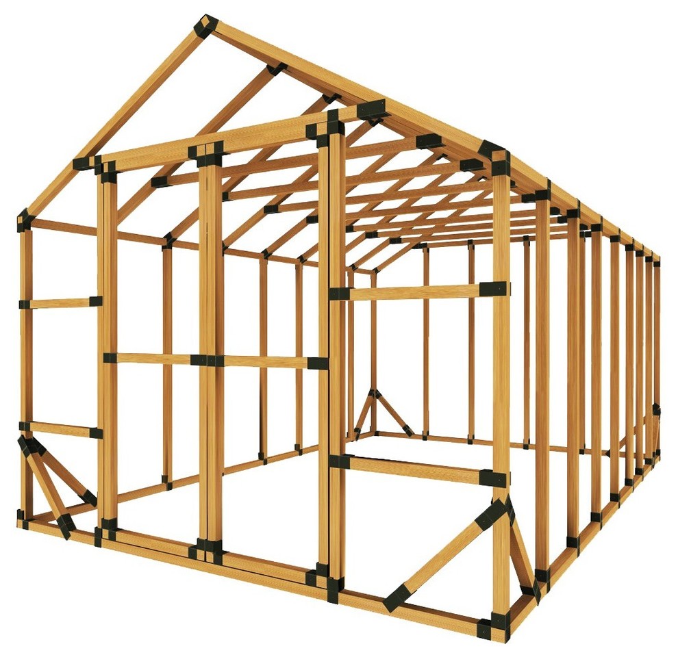 10x16 Standard Greenhouse Kit Farmhouse Greenhouses by EZ Frame