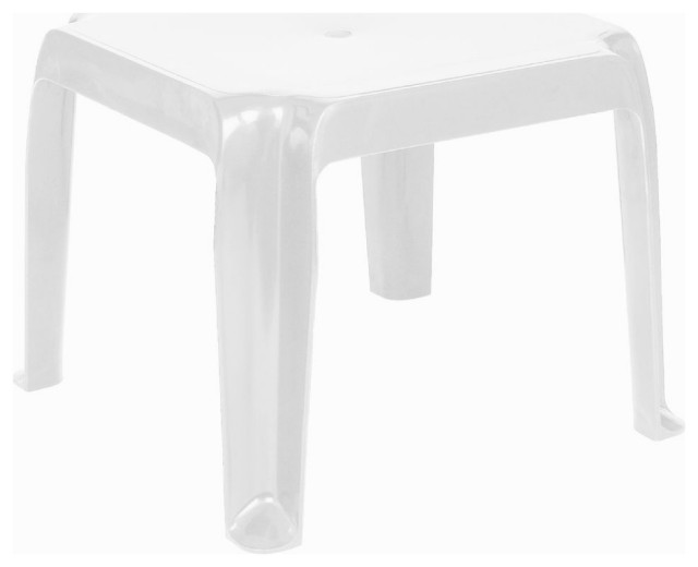Sunray Resin Square Side Table White Transitional Outdoor Side