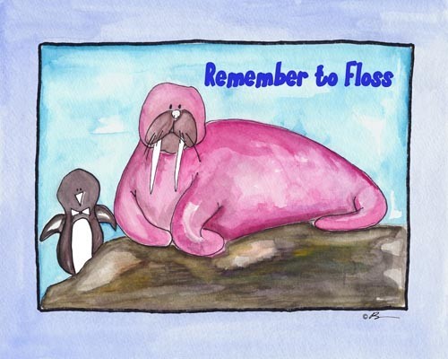 Remember Floss, Ready To Hang Canvas Kid's Wall Decor, 8 X 10