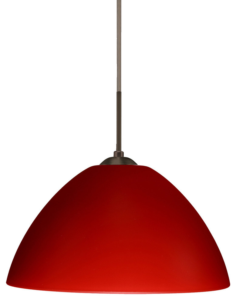 Tessa 1 Light Pendant Lighting, Bronze Contemporary Pendant