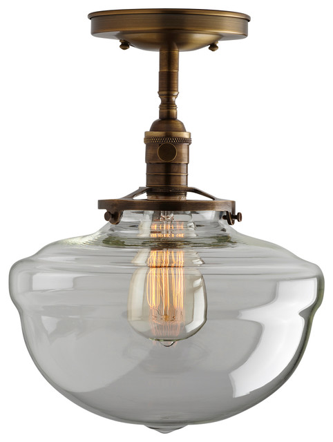 10" Clear Acorn Schoolhouse Light Fixture Semi/Flush Mount