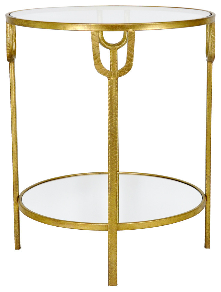 Samiha Gold Round Side Table - Contemporary - Side Tables And End ...