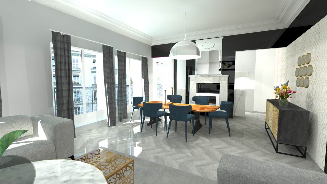 3D réagencement appartement haussmannien  version 3