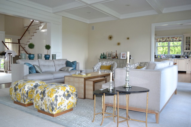 Water Mill Transitional House transitional-living-room