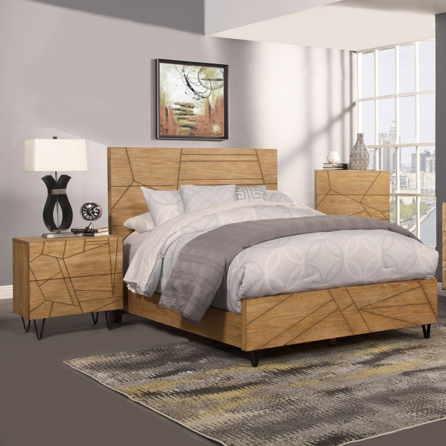 Natural Abstract 2 Drawer Nightstand - Midcentury - Nightstands And ...