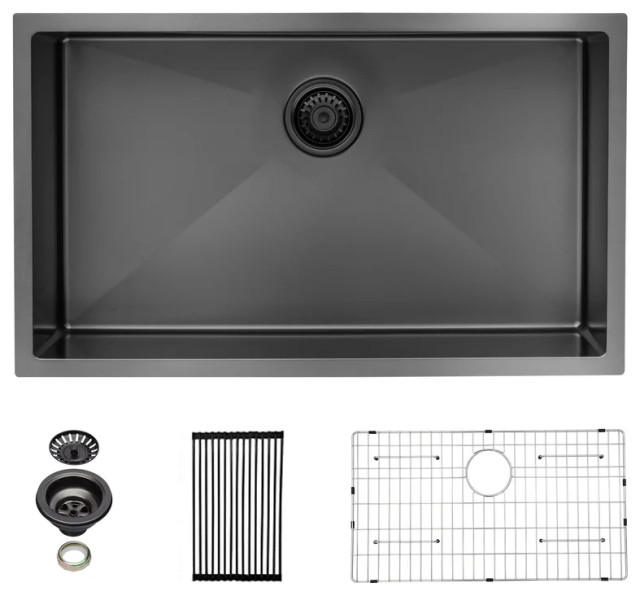 Undermount 16 Guage Stainless Steel Kitchen Sink With Accessories