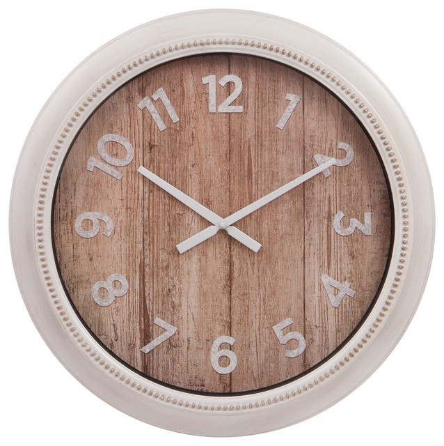 22 Rustic Wall Clock Traditional Clocks By Pinnacle Frames 22 Rustic Wall Clock In Distressed White
