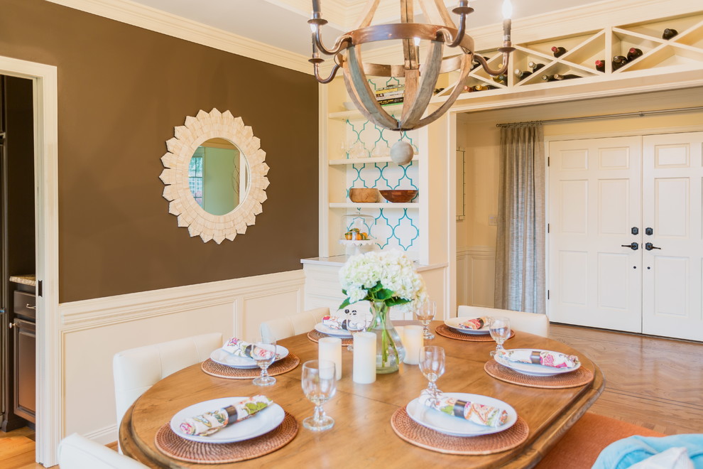 Example of a transitional dining room design in Seattle