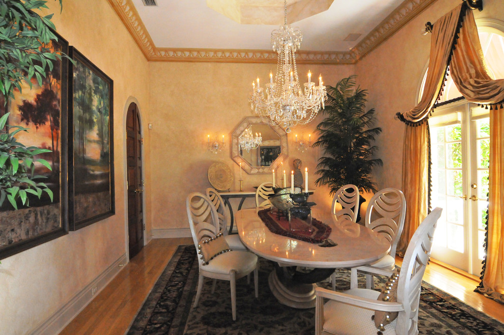 Design ideas for a mediterranean dining room in Tampa.