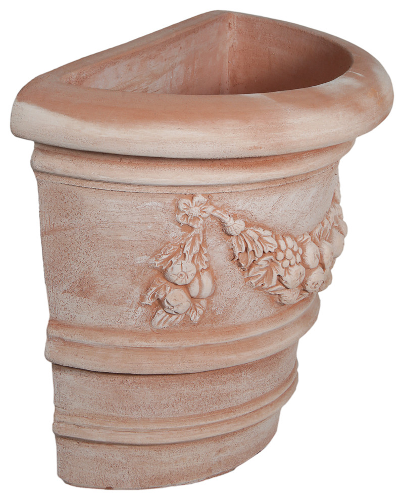 Florence Small Semi-Circle Outdoor Plant Pot - Traditional - Outdoor