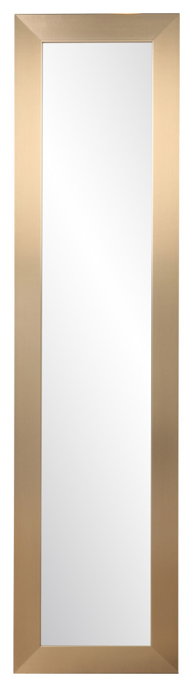Mid Century Champagne Slim Floor Mirror