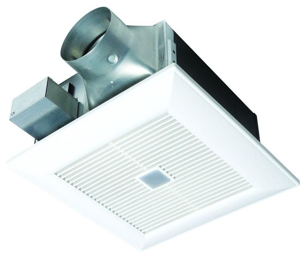 Panasonic Whisper Fit MultiFlow Bathroom Fan, White Contemporary Bathroom Exhaust Fans by