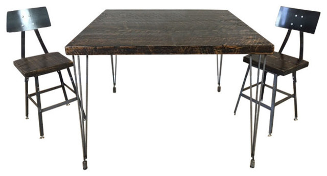 Small Wood Desk With Mid Century Hairpin Legs Rustic Desks And