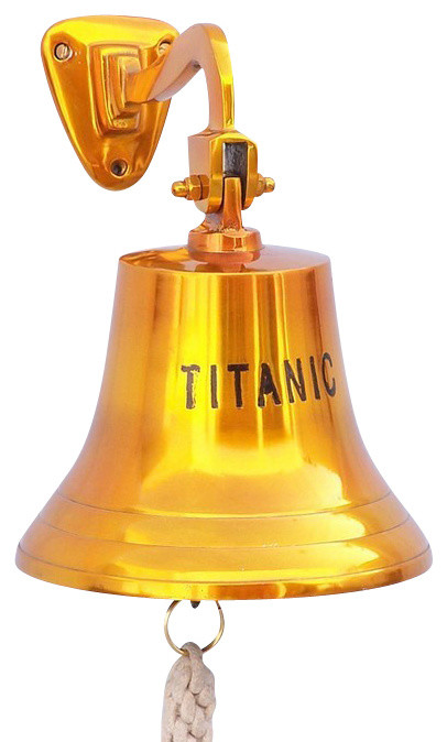 Solid Brass Titanic Ship's Bell 15'', Hanging Brass Bell, Beach Decor, Nauti