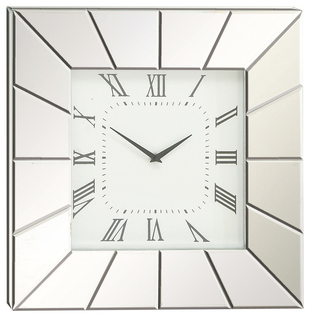 Mirror Wall Clock wood mirror wall clock - modern - wall clocks -brimfield & may Mirror Wall Clock wood mirror wall clock - modern - wall clocks -brimfield & may