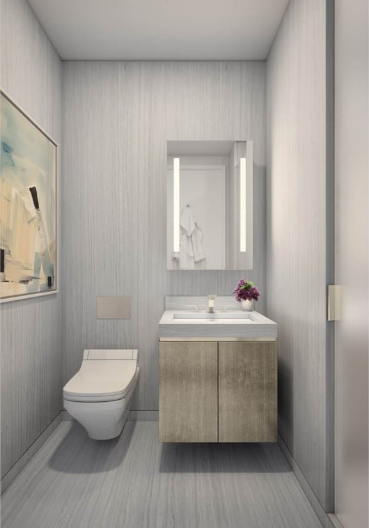 This is an example of an expansive modern cloakroom in New York.