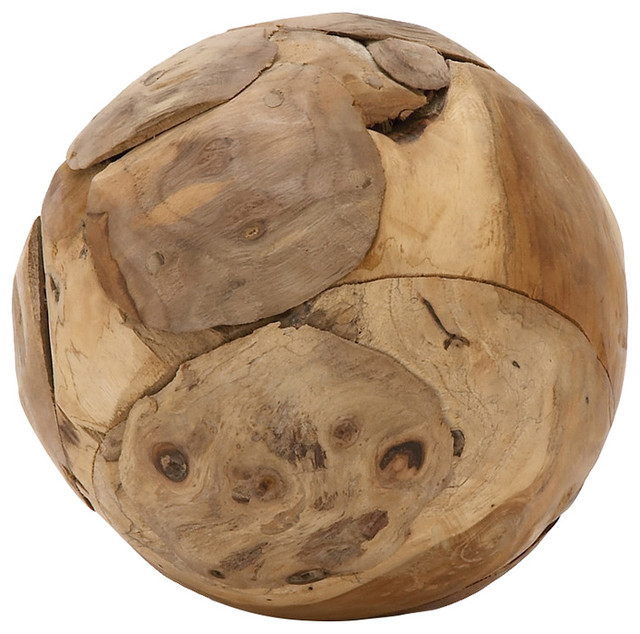 Teak Wood Ball Rustic Decorative Objects And Figurines by ergode