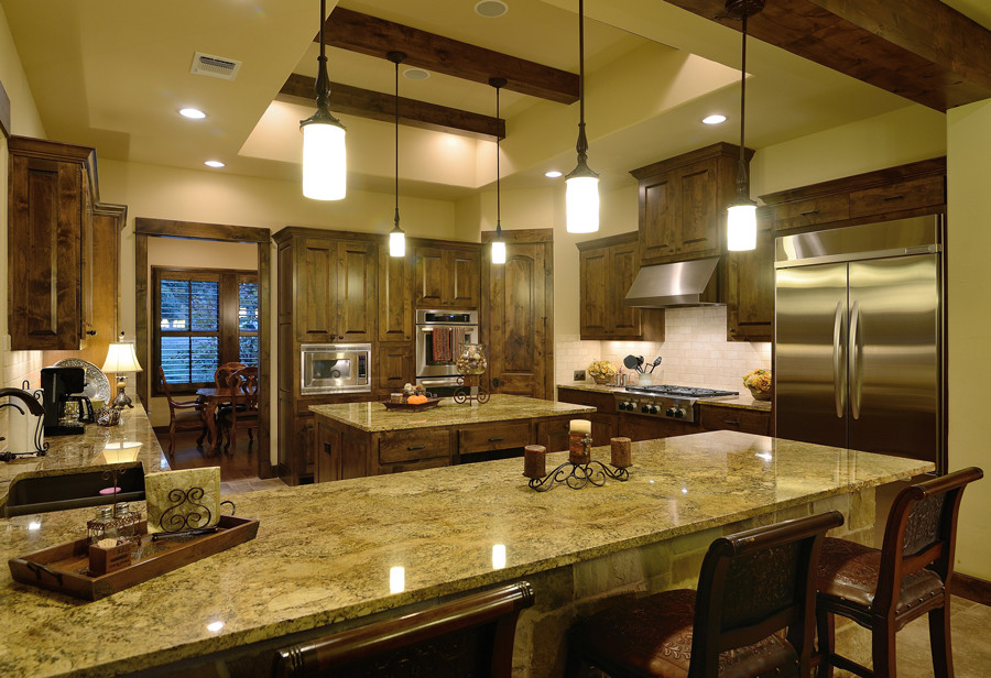 Example of a mountain style kitchen design in Austin