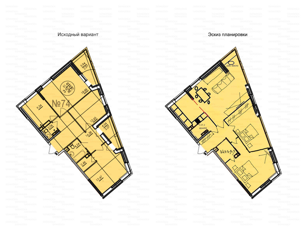 Идеи перепланировки для многокомнатных квартир