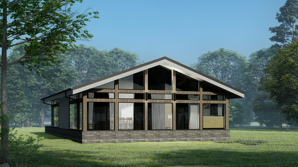 Фахверковый дом с панорамными окнами