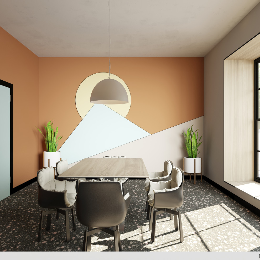 кухня гостиная терракотовая