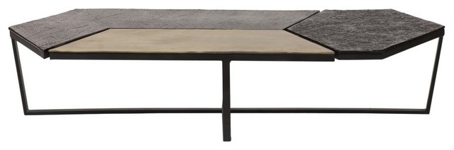 61 4 W Coffee Table Sleek Modern Low Profile Geometric Mosaic Tile 61 4 W Coffee Table Sleek Modern Low Profile Geometric Mosaic Tile Top Metal
