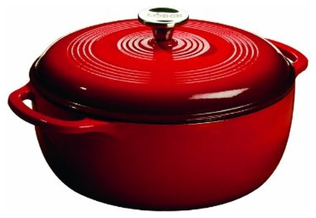 Lodge Island Spice Red Color Enamel Dutch Oven, 6 Quart - Traditional - Dutch  Ovens And Casseroles - by DaSalla's | Houzz