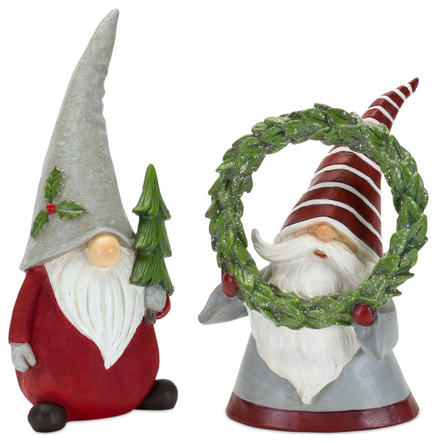 Holiday Gnome Figurine, 2Piece Set Traditional Holiday Accents And