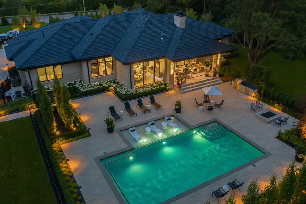 Example of a minimalist pool design in Detroit