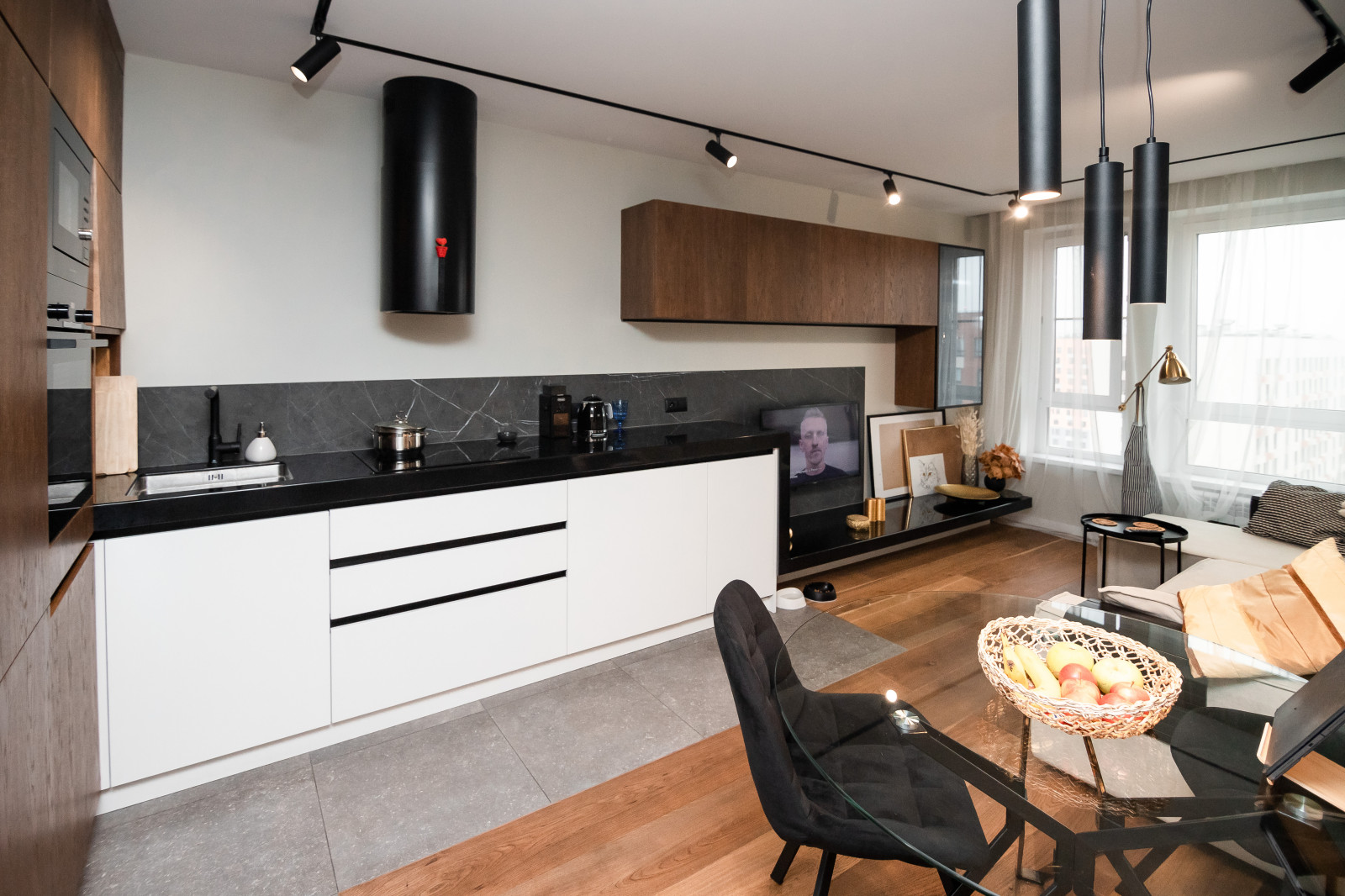 Кухня-гостиная в стиле минимализм