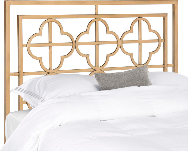 Lucinda AntiqueStyle Gold Metal Headboard Mediterranean Headboards