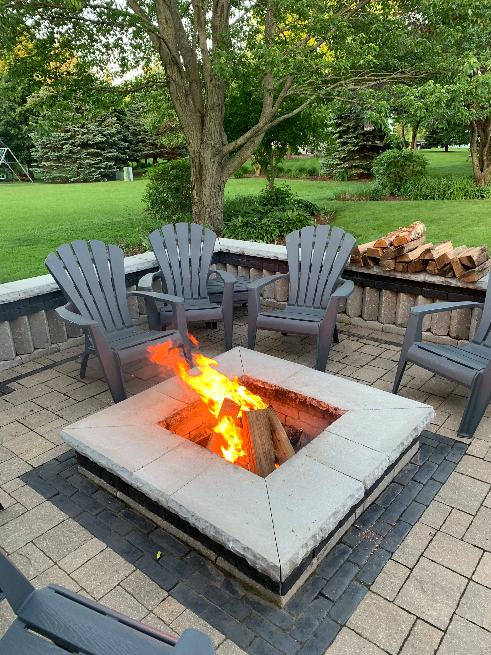 Outdoor Living with Fire Pit & Pergola