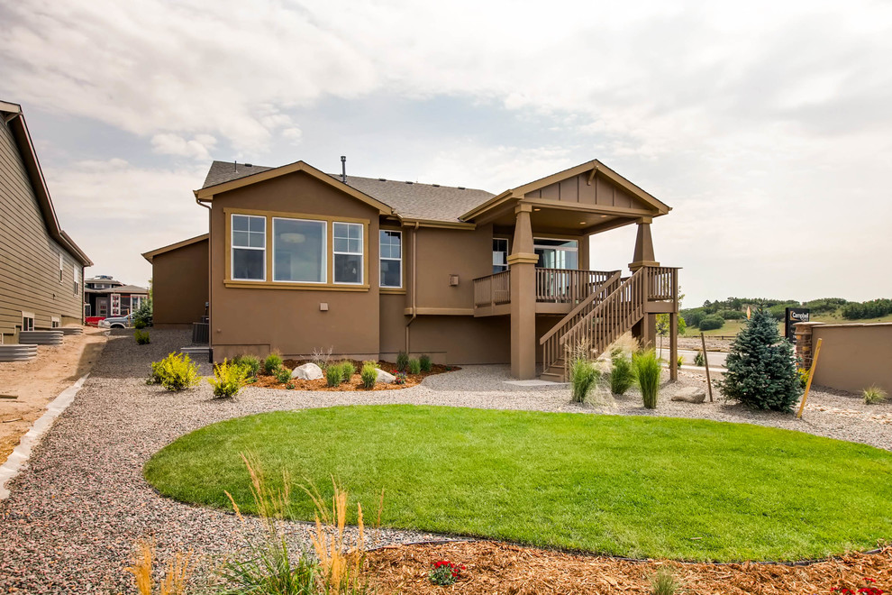 Mountain style home design photo in Denver