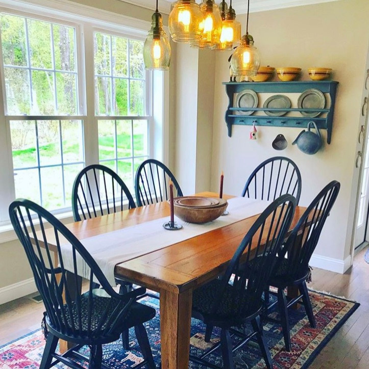 Inspiration for a large country dining room in Boston.
